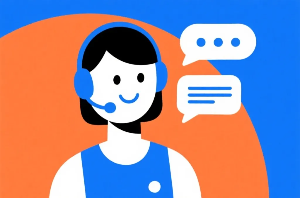 Customer support conceptual flat vector illustration with a friendly guide
